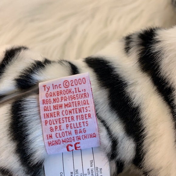 Ty (19) Black and White Striped Stuffed White Tiger - Picture 6 of 10